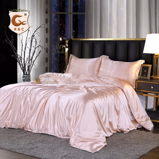 Reine Farb-Babybettlaken-Satin-Bettwäsche